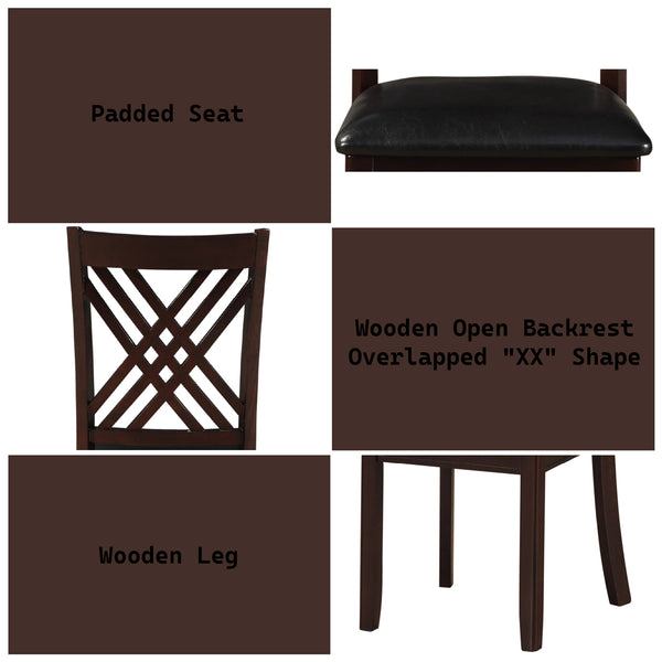 ACME Katrien Black Synthetic Leather & Espresso Side Chair (Set-2) Model 71857