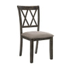 ACME Claudia II Fabric & Weathered Gray Side Chair (Set-2) Model 71882