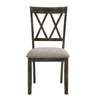 ACME Claudia II Fabric & Weathered Gray Side Chair (Set-2) Model 71882