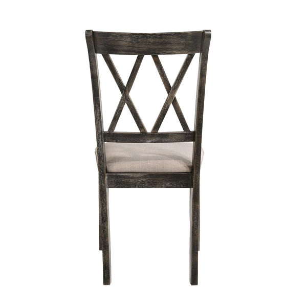 ACME Claudia II Fabric & Weathered Gray Side Chair (Set-2) Model 71882