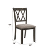 ACME Claudia II Fabric & Weathered Gray Side Chair (Set-2) Model 71882
