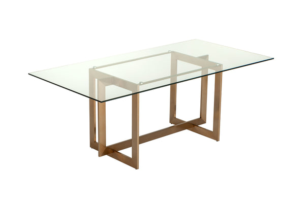 Modrest Keaton Modern Glass & Brass Dining Table Model VGVCT8961-G