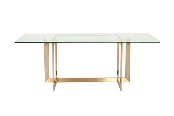 Modrest Keaton Modern Glass & Brass Dining Table Model VGVCT8961-G