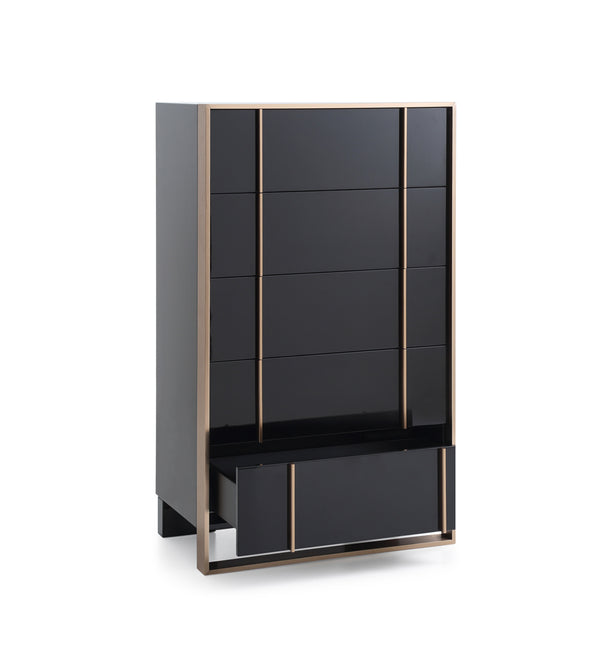 Nova Domus Cartier Modern Black & Rosegold Chest Model VGVCJ-A002-5H