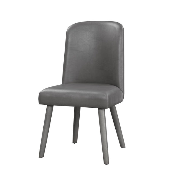 ACME Waylon Gray Synthetic Leather & Gray Oak Side Chair (Set-2) Model 72202