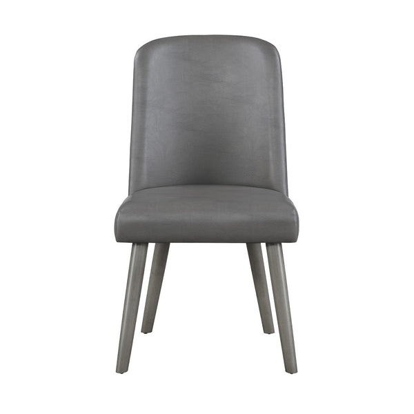 ACME Waylon Gray Synthetic Leather & Gray Oak Side Chair (Set-2) Model 72202