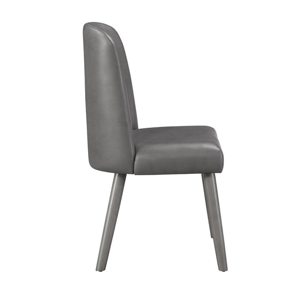 ACME Waylon Gray Synthetic Leather & Gray Oak Side Chair (Set-2) Model 72202