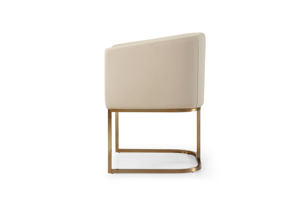 Modrest Yukon Modern Beige Bonded And Antique Brass Dining Chair Model VGVC-B8362