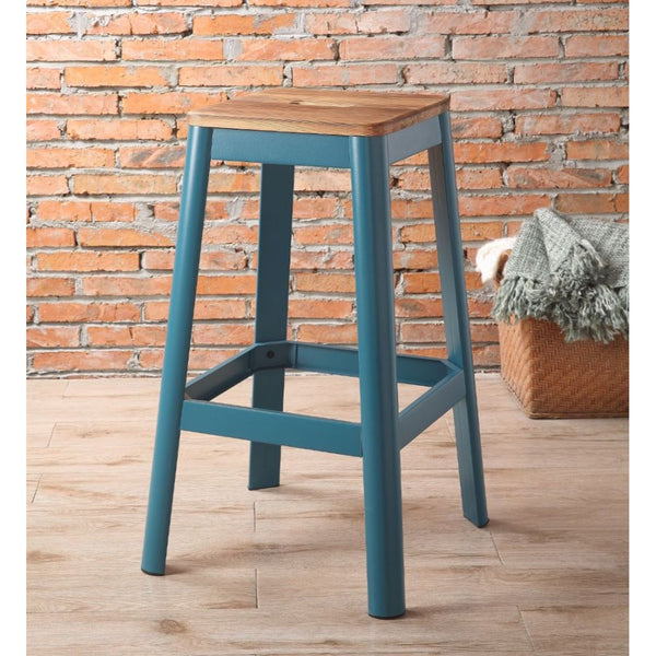ACME Jacotte Natural & Teal Bar Stool Model 72333