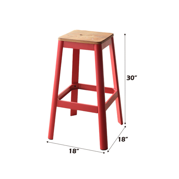 ACME Jacotte Natural & Red Bar Stool Model 72334