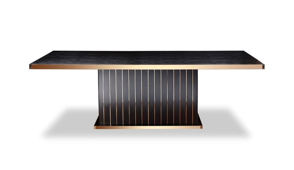 A&X Talin Modern Black Crocodile & Rosegold Dining Table Model VGUNCC842-240