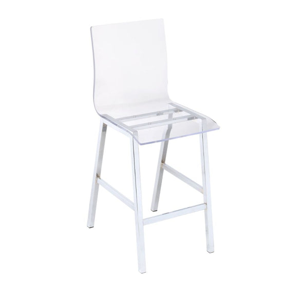 ACME Nadie Clear Acrylic & Chrome Counter Height Chair (Set-2) Model 72592
