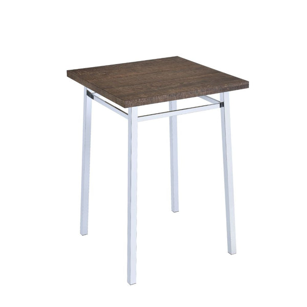 ACME Nadie Oak & Chrome Bar Table Model 72595