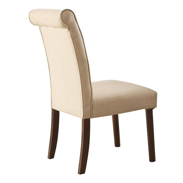 ACME Gasha Beige Linen & Walnut Side Chair (Set-2) Model 72822