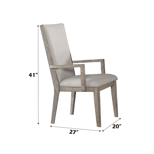 ACME Rocky Fabric & Gray Oak Arm Chair (Set-2) Model 72863
