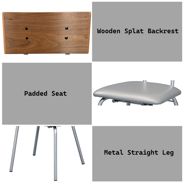 ACME Jurgen Synthetic Leather & Silver Side Chair (Set-2) Model 72907