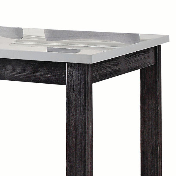 ACME Yelena Natural Marble Top & Weathered Espresso Counter Height Table with Natural Marble Top Model 72940