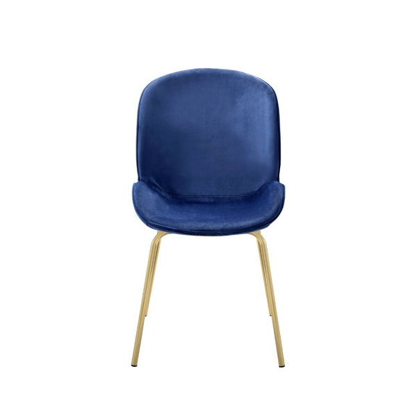 ACME Chuchip Blue Velvet & Gold Side Chair (Set-2) Model 72947