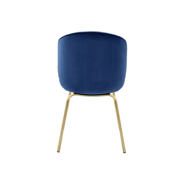 ACME Chuchip Blue Velvet & Gold Side Chair (Set-2) Model 72947