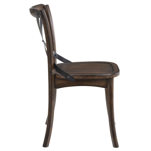 ACME Kaelyn Dark Oak & Black Side Chair (Set-2) Model 73032