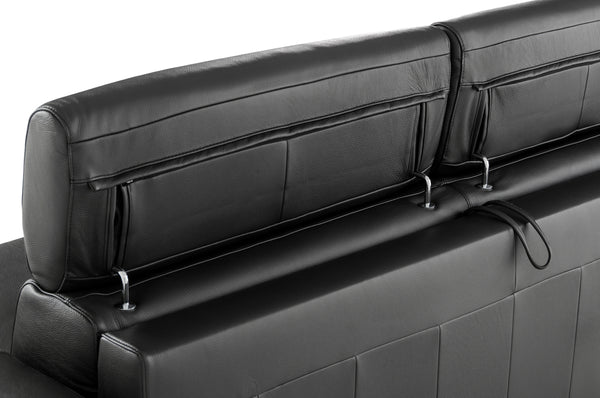 Lamod Italia Sacha Modern Black Leather Reversible Sectional Sofa Bed With Storage Model VGNTSACHA-BLK
