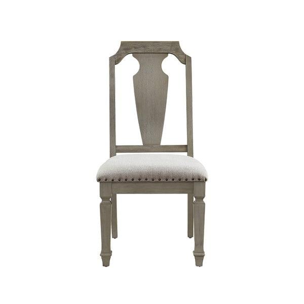 ACME Zumala Beige Linen & Weathered Oak Side Chair (Set-2) Model 73262