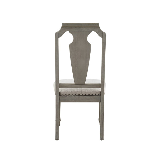 ACME Zumala Beige Linen & Weathered Oak Side Chair (Set-2) Model 73262