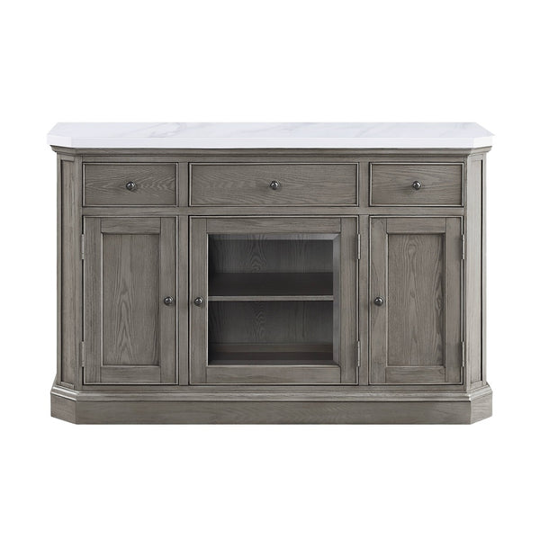 ACME Zumala Natural Marble Top & Weathered Oak Server Model 73263