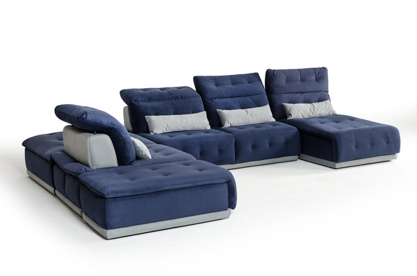 David Ferrari Daiquiri Italian Modern Blue & Grey Modular Sectional Sofa Model VGFTDAIQUIRI-BLU
