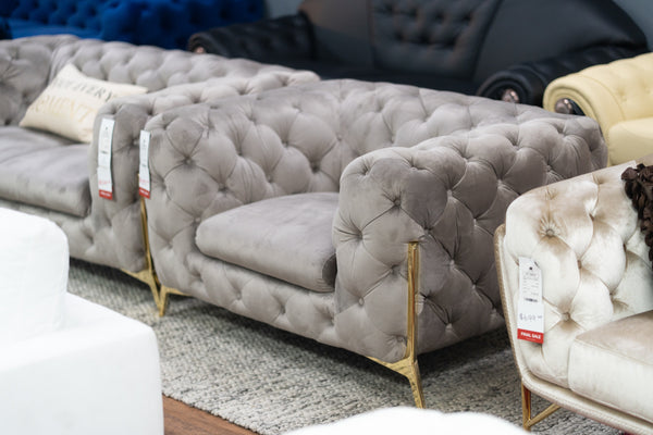 Divani Casa Sheila Transitional Silver Fabric Chair Model VGCA1346-SIL-CH