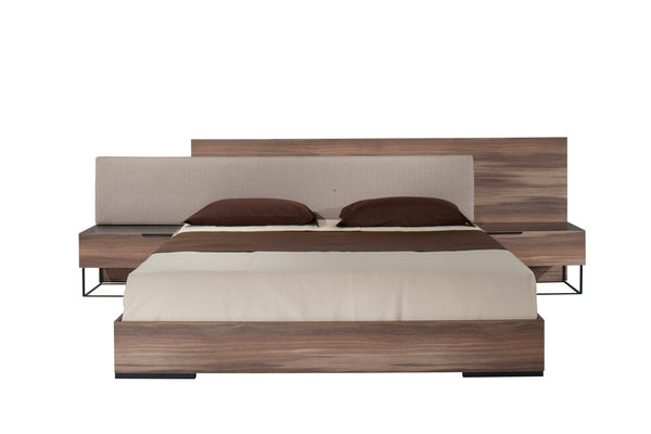 Nova Domus Matteo Italian Modern Queen Walnut & Fabric Bed Model VGACMATTEO-BED-Q