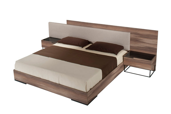 Nova Domus Matteo Italian Modern Queen Walnut & Fabric Bed Model VGACMATTEO-BED-Q
