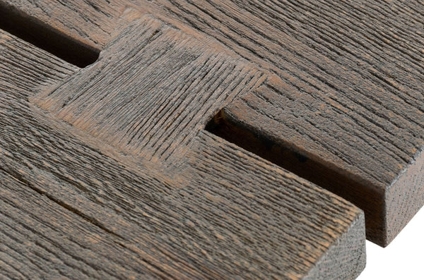 Modrest Murphy Modern Grey Aged Oak & Black Metal Dining Table Model VGEDLU322014