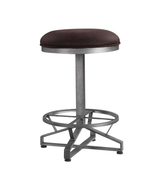 ACME Evangeline Rustic Brown Fabric & Black Counter Height Stool (Set-2) Model 73902