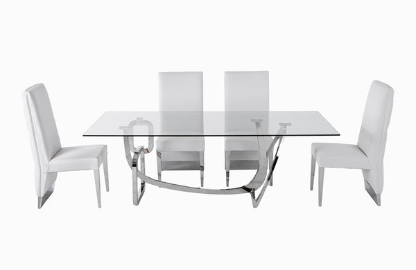 Modrest Adelaide Modern Stainless Steel & Glass Dining Table Model VGVCT1301S