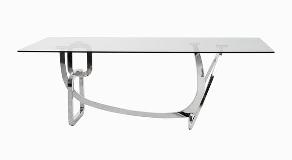 Modrest Adelaide Modern Stainless Steel & Glass Dining Table Model VGVCT1301S
