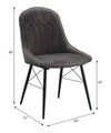 ACME Abraham Gray Fabric & Black Side Chair (Set-2) Model 74016
