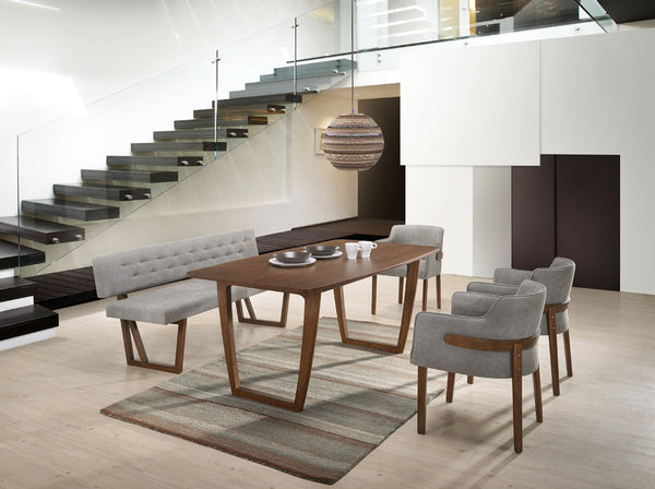Modrest Jordan Modern Walnut & Grey Dining Set Model VGMAJORDAN-SET-1