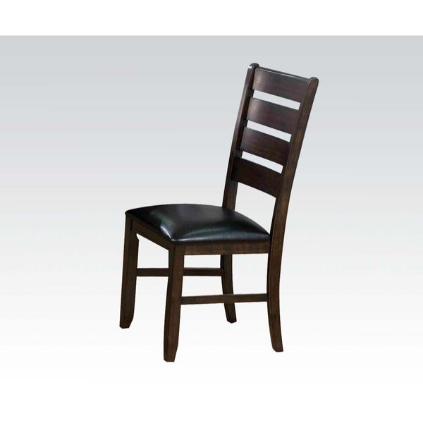 ACME Urbana Black Synthetic Leather & Espresso Side Chair (Set-2) Model 74624