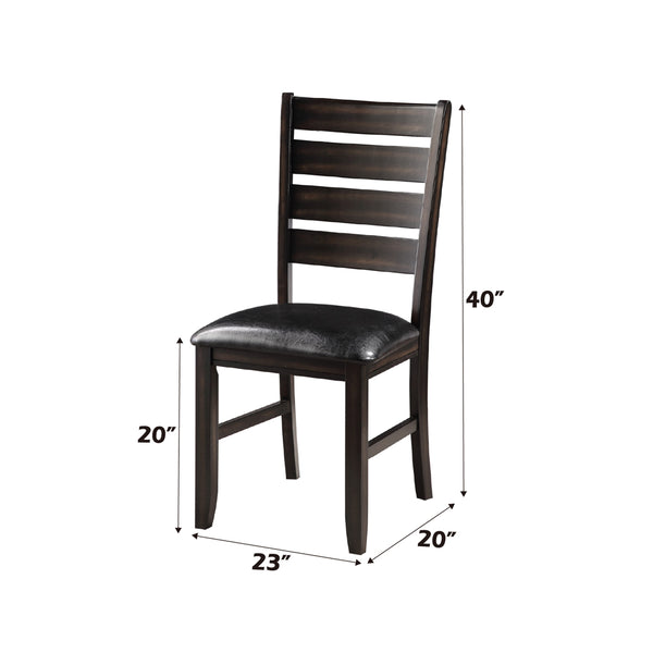 ACME Urbana Black Synthetic Leather & Espresso Side Chair (Set-2) Model 74624