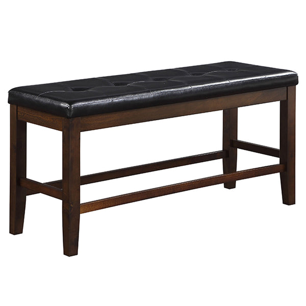 ACME Urbana Black Synthetic Leather & Espresso Counter Height Bench Model 74634