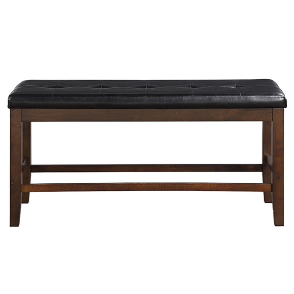 ACME Urbana Black Synthetic Leather & Espresso Counter Height Bench Model 74634