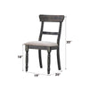 ACME Leventis Light Brown Linen & Weathered Gray Side Chair (Set-2) Model 74642