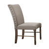 ACME Leventis Cream Linen & Weathered Oak Side Chair (Set-2) Model 74657