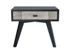 Panther Contemporary Grey & Black Nightstand