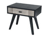 Panther Contemporary Grey & Black Nightstand