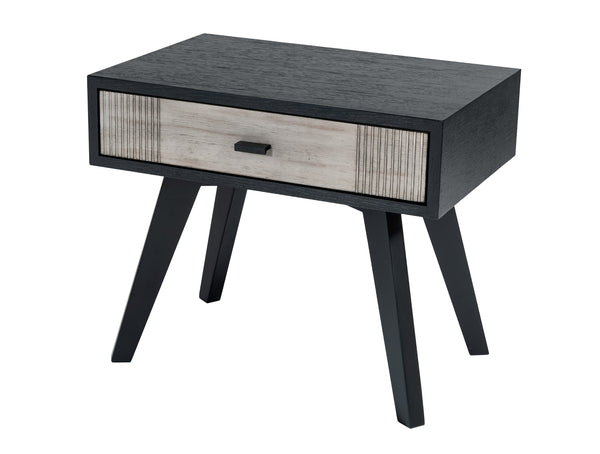 Panther Contemporary Grey & Black Nightstand