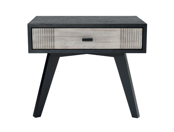 Panther Contemporary Grey & Black Nightstand