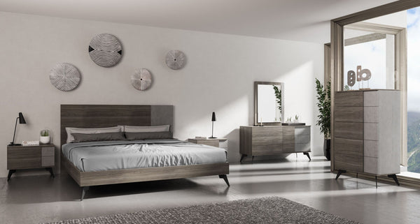 Nova Domus Palermo Italian Modern Faux Concrete & Grey Bedroom Set Model VGACPALERMO-SET