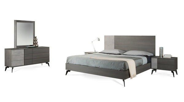Nova Domus Palermo Italian Modern Faux Concrete & Grey Bed Model VGACPALERMO-BED